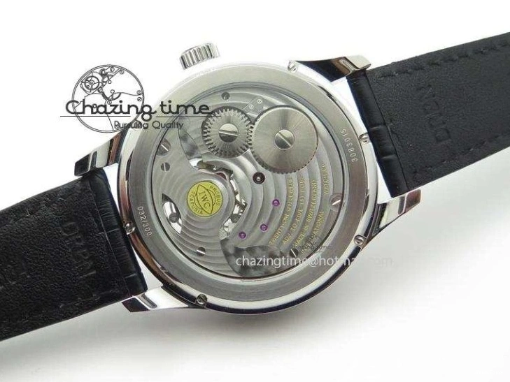 MIROTIME 0331 Portuguese Tourbillon Power Reserve Moonphase SS Black Dial On Black Leather Strap TechFriendly 7321